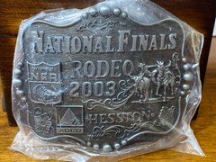 Hesston Wrangler 2003 Silver Tone NFR National Finals Rodeo Belt Buckle VTG