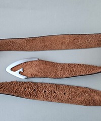 Armani Jeans Casual Belt Mens Sz 37&Prime;-41&Prime; Rough Distressed Leather 1.7&Prime; Brown