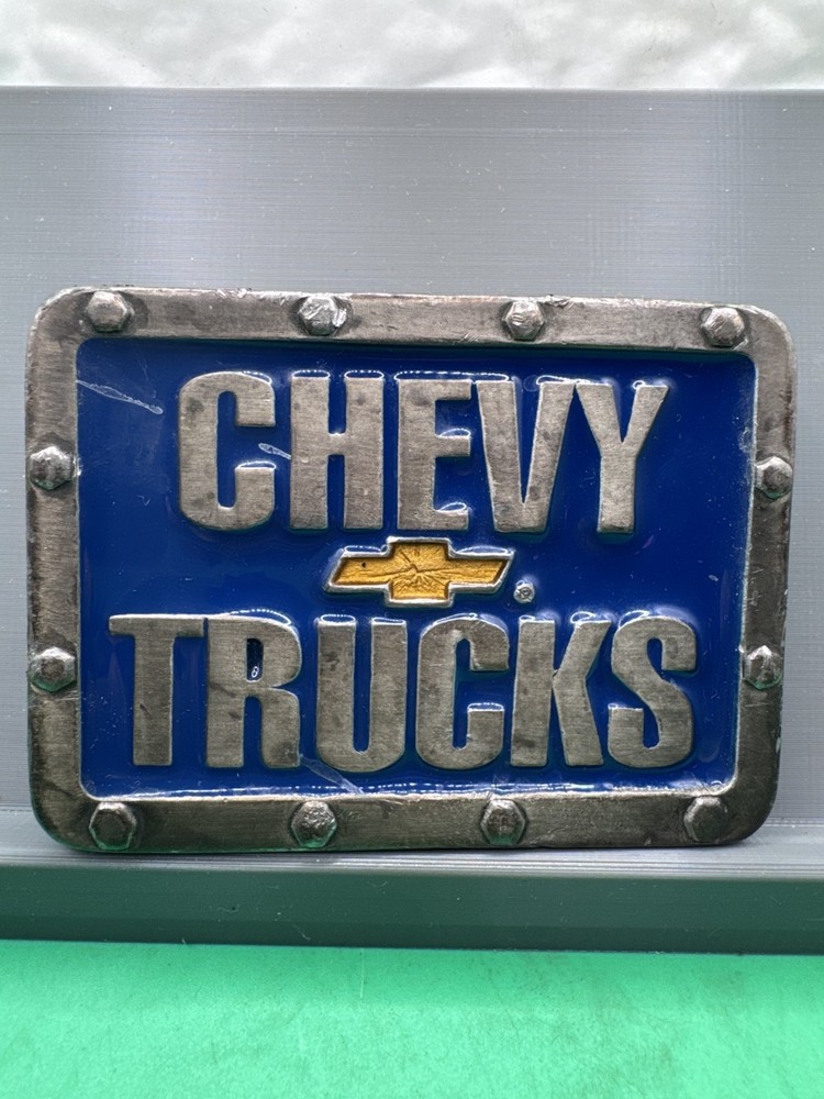 Buckles of America Masterpiece Collection Silver Tone Enamel Chevy Trucks Buckle