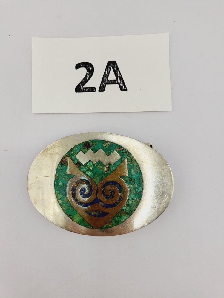 Vintage Taxco Mexico Alpaca Belt Buckle
