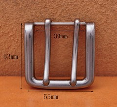 Men Heavy Double Tongue Pin Prong DIY Belt Buckle Fits 39MM Belt Straps Silver