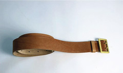 WW2 German Belt Tactical Equipment Cowhide Material Men Coroe Pattern GoldBuckle