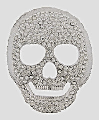 Skull Belt Buckles Men Women Rhinestones Vintage Silver Metal Pirate Skeleton