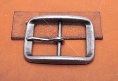 38mm Men Silver Tone Classic DIY Leathercraft Center Bar Prong Pin Belt Buckle