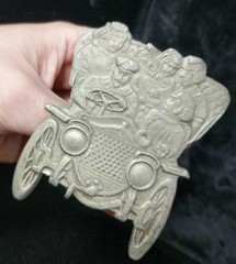 Fun Statement Piece Pewter SandyVal Old Car With Family Belt Buckle B4-4-14-Z