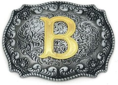 Initial Letters ABCDJST to Z Cowboy Rodeo Large Gold Silver Unisex Belt Buckles