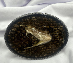 Authentic Taxidermy Western Diamondback Rattlesnake Head Resin Belt Buckle