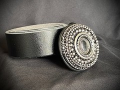 “All-Seeing Eye” Buckle Black Stone Pupil Gothic Industrial OOAK Darren McNeese