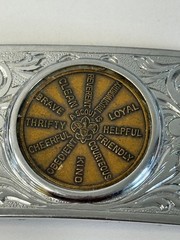 Vintage Boy Scouts Belt buckle-12 points of the Scouts Law-belt Buckle/used.