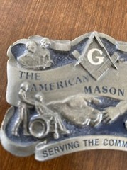 Vintage American Mason Pewter Belt Buckle Masonic-Buckles of America Ba-177 USA