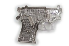 Gun Belt Buckle Silver Metal Rhinestones New Men Iced Real Cowboy Style Rodeo