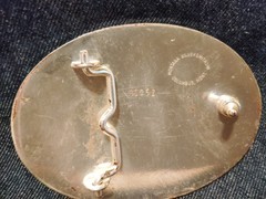 Belt Buckle Horse Emblem Silver.
