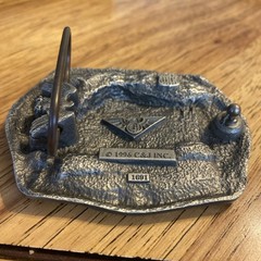 C&J 1996 BELT BUCKLE Train Engine #203 Indian Warrior Headdress, #1691