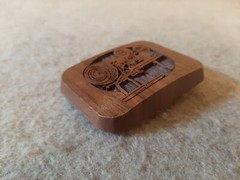 1977 Lasercraft Laser Engraved Wood Belt Buckle Agriculture Farm Tractor