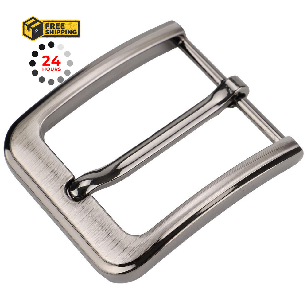 1.5 Inches (38-40 mm) Belt Buckle Single Prong Square Replacement Grey07