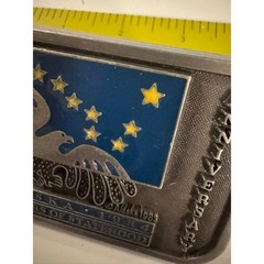Vintage Alaska 1984 25 Years Statehood Anniversary Belt Buckle Eagle