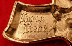 Rock Rebel Unisex Skull Crossbones Gun Pistol Rhinestone Goth Silver Belt Buckle
