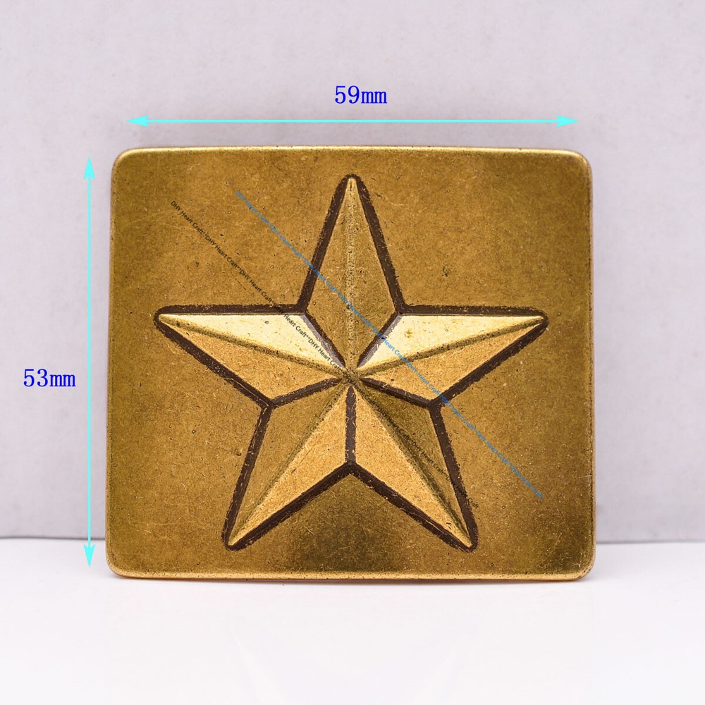 Heavy Sturdy Western Cowboy Rodeo Star Brass Leather Belt Buckle Fit 41mm Strap