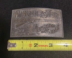 Vintage Winchester Repeating Arms Rifle Belt Buckle New Haven Conn