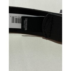 True Religion Palomo Western Belt Black Croc Embossed Silver Buckle Size 36 NWT