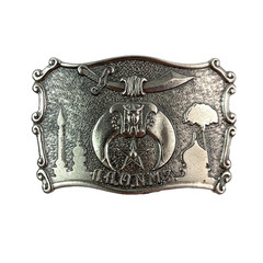Vintage 1981 Masonic Ancient Arabic Order of the Nobles Metal Belt Buckle
