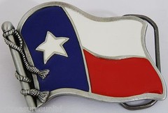 BELT BUCKLES Texas State Flag The Lone Star Silver Red White Blue Rectangle NWOT
