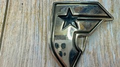 Famous Stars and Straps F Logo Belt Buckle Silver Black Metal Y2K