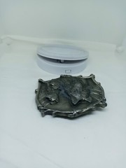 Vtg. Great American Products Pewter 3 Wolves Belt Buckle. Intricate. Heavy