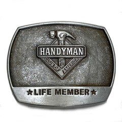Handyman Club Of America Life Member Belt Buckle 3.25 x 2.5 in VTG 1996