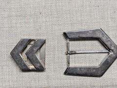 vintage 2PC belt buckle set ARROWHEAD cowboy WESTERN native american indian