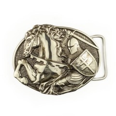 German silver belt buckle Fighting Knight Medieval military german silver buckle