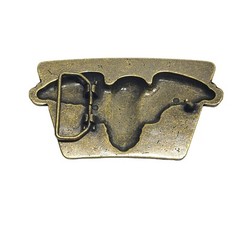Eagle Metal Belt Buckle Silver Tone & Creme Enamel Taiwan 4.5 by 2.75 inches