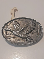 Flying Goose Western Belt Buckle Brass Great American Buckle Co Chicago 1980