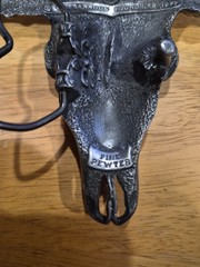 1977 Vinegarroon Foundries Fine Pewter Longhorn Skull Belt Buckle Texas Western