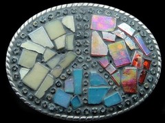 SB15123 REALLY COOL **MULTI-COLOR FAUX STONE** ART FASHION BELT BUCKLE