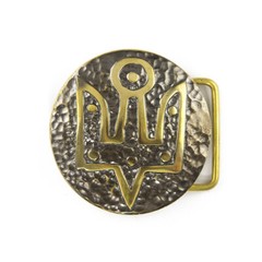 Brass belt buckle Yaroslav trident, Ukrainian symbol, Grand Prince of Kyiv