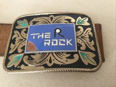 Belt Buckle. “The Rock” And Belt.