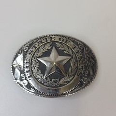 Silver Tone Metal Belt Buckle State Of Texas Lone Star Western Fashion Cowboy