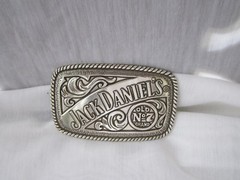 Jack Daniels Belt Buckle Silver Tone Old No. 7 Brand 2005