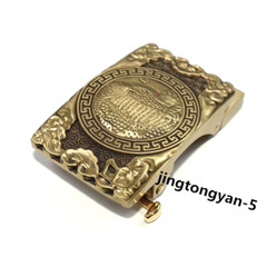 Solid Brass « Snake » Belt Buckle Automatic Belt Buckles Fits For 35mm Wide Belt