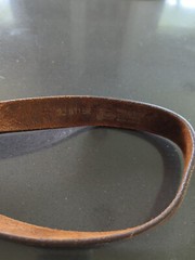 Justin Leather Belt Size 22 Brown Tooled Champion Buckle Western Rodeo 811BR GB3