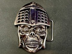 Knights Soldier Skull Helmet Medieval Armor Cutout Halloween Gothic Belt Buckle