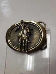 1982 Native American Indian on Horse Great American Belt Buckle Co #353 NOS