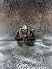 1990s Siskiyou Belt Buckle Bad To The Bone Skull Motorcycle Eagle