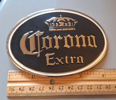 Corona Belt Buckle with Bottle Opener On Reverse – Black Enameled