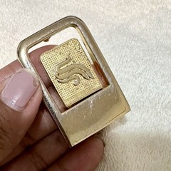 Vintage Gold S Logo 1&Prime; Belt Buckle Made in Italy DIY Leathercraft Hardware 90s