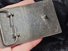 Vintage PRY COLD DEAD FINGERS Brass/Black Tone Belt Buckle