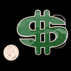 $ Dollar Sign Money Greenbacks Benji Stacks Bands Cash Bills Belt Buckle