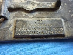 VINTAGE BUDWEISER BEER BOTTLE LABEL BELT BUCKLE