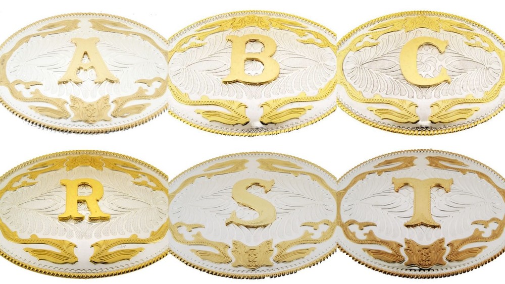 New Men Women Big 5 » W 4 » H Western Cowboy Real Rodeo Style Gold Silver Metal